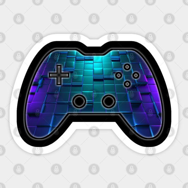 3D Abstract Blocks Pattern - Gaming Gamer Abstract - Gamepad Controller - Video Game Lover - Graphic Background Sticker by MaystarUniverse